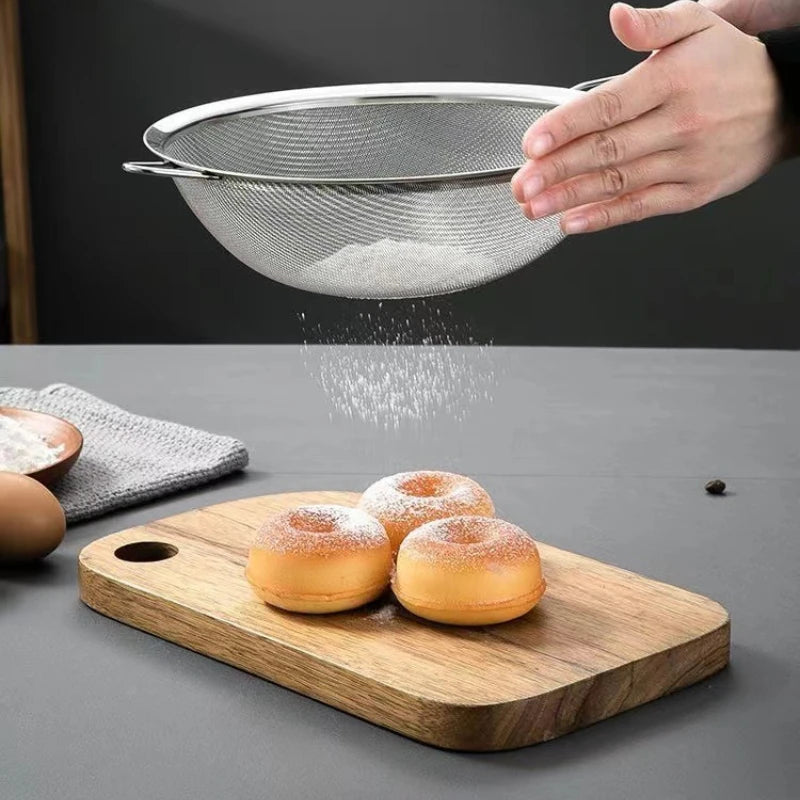 1-3Pcs Stainless Steel Wire Fine Mesh Oil Strainer Flour Colander Sieve Sifter Pastry Baking Tools Kitchen Accessories