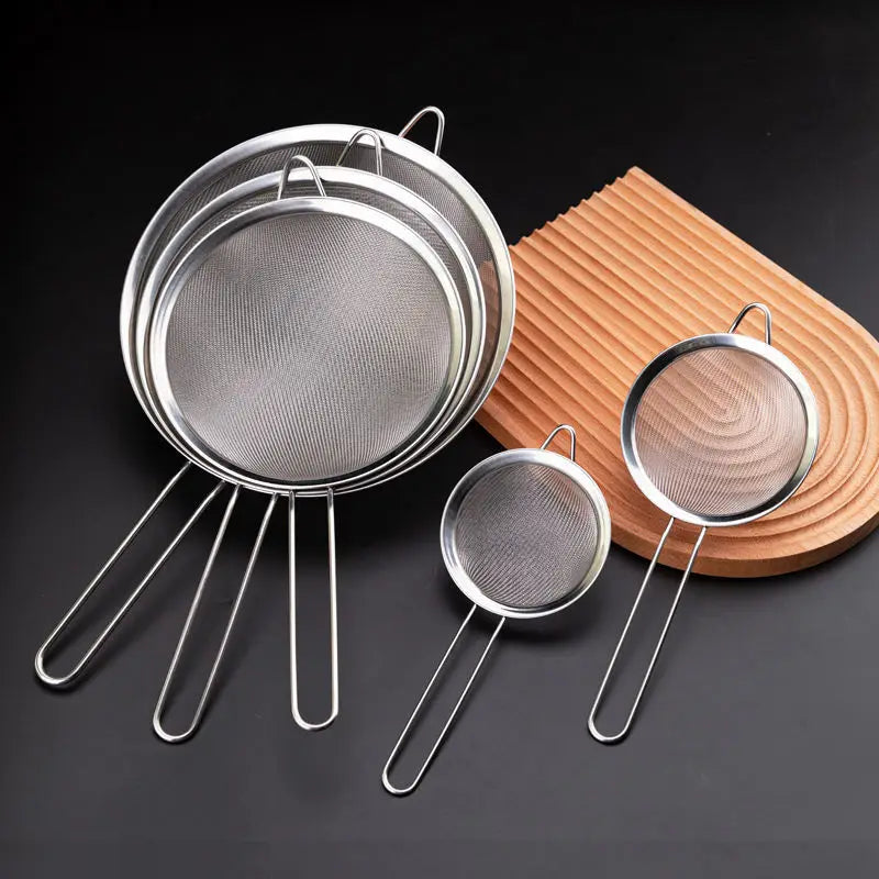 1-3Pcs Stainless Steel Wire Fine Mesh Oil Strainer Flour Colander Sieve Sifter Pastry Baking Tools Kitchen Accessories